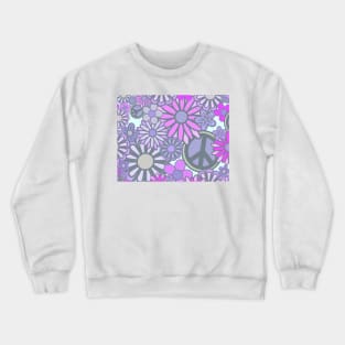 Pastel purple flower power Crewneck Sweatshirt